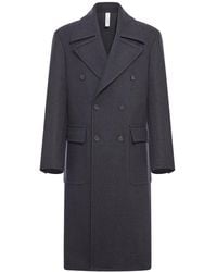 Hevò - Double-Breasted Herringbone Coat - Lyst