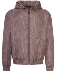 Etro - Padded Bomber Jacket With Hood And Arnica Pattern - Lyst