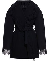 Balenciaga - Jacket Fringed Brushed Wool - Lyst