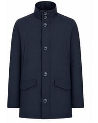 Herno - Technical Fabric Coat With High Collar And Buttons - Lyst