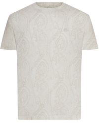 Etro - Cotton T-Shirt With Arnica Pattern - Lyst