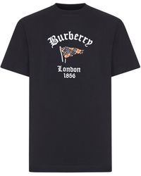 Burberry - Cotton T-Shirt With Front Logo - Lyst