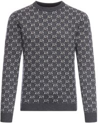 Gucci - Wool Jacquard Sweater With Gg Shadow - Lyst