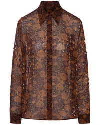 Dries Van Noten - Camicia floreale con borchie applicate - Lyst