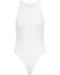 Alaïa - Ribbed Knit Tank Top Bodysuit - Lyst