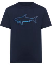 Paul & Shark - T-shirt in cotone con stampa logo - Lyst