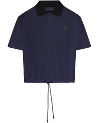 Moncler - Pique Polo Shirt With Drawstring - Lyst