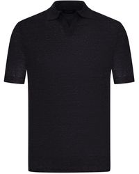 Nome G - Short-Sleeved Linen Polo Shirt - Lyst