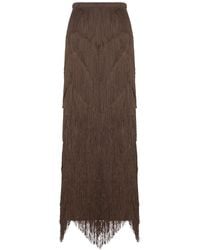 Bless - Dara Long Skirt With Fringes - Lyst