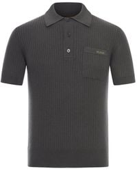 Gucci - Ribbed Wool And Cashmere Polo Shirt - Lyst