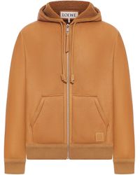 Loewe - Shearling Jacket With Hood - Lyst