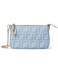 Fendi - Ff Denim Baguette Pouch Light - Lyst