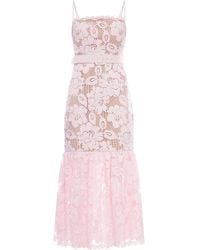 Self-Portrait - Crochet Lace Midi Dress - Lyst