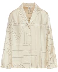 TOTEME - Camicia in seta con monogramma - Lyst