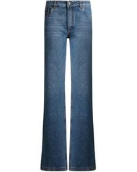 Etro - Flared Denim Jeans With Pegasus Embroidery - Lyst