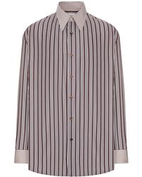 Saint Laurent - Camicia winchester in popeline di cotone a righe - Lyst