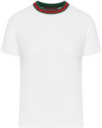 Gucci - Jersey T-Shirt With Web Band - Lyst