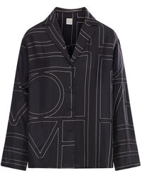 TOTEME - Camicia in seta con monogramma - Lyst