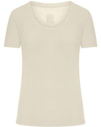 120% Lino - Short-Sleeved T-Shirt With Wide Neckline - Lyst