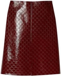 Gucci - Midi Skirt With Embossed gg Motif - Lyst