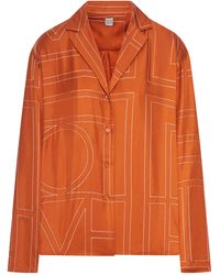 TOTEME - Camicia in seta con monogramma - Lyst