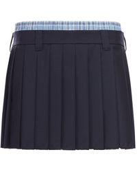 Miu Miu - Minigonna in batavia plissÉ - Lyst