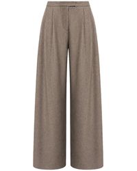 Max Mara - Flared Wool Flannel Trousers - Lyst