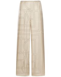 TOTEME - Silk Trousers With Monogram - Lyst