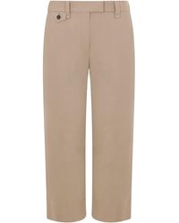 Brunello Cucinelli - Pantalone chino crop in cover di cotone e lino - Lyst