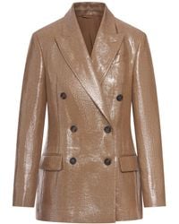Brunello Cucinelli - Double-Breasted Blazer - Lyst