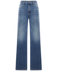 Brunello Cucinelli - Wide Leg Jeans In Washed Denim - Lyst