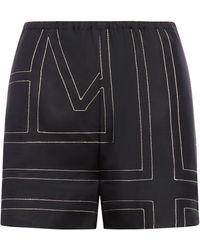 TOTEME - Monogram Silk Shorts - Lyst
