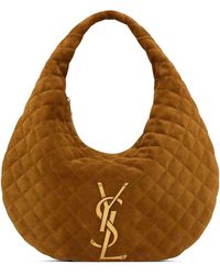 Saint Laurent - Borsa hobo icare in suede trapuntato - Lyst