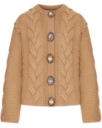 La DoubleJ - Wool And Cashmere Cardigan With Cable Knit - Lyst