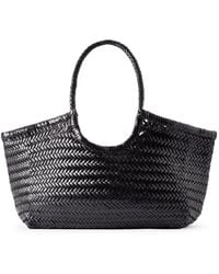 Dragon Diffusion - Tote bag nantucket big in pelle intrecciata nera - Lyst