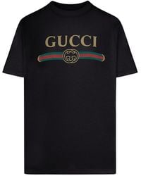 Gucci - Cotton And Silk Jersey T-Shirt With Print - Lyst
