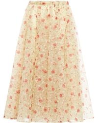 Prada - Printed Nylonette Midi Skirt - Lyst