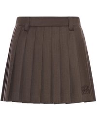 Miu Miu - Pleated Mini Skirt - Lyst
