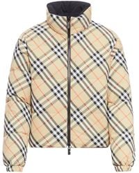 Burberry - Piumino reversibile in nylon check - Lyst