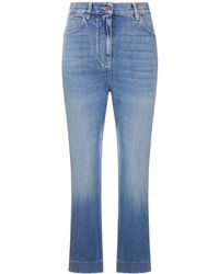 Valentino Garavani - Light Wash Denim Flared Leg Cropped Jeans - Lyst