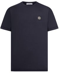 Stone Island - Cotton T-shirt With Logo Compass - Lyst