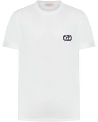 Valentino Garavani - T-shirt in cotone con patch vlogo signature - Lyst