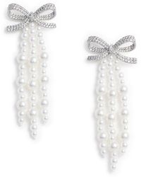 Self-Portrait - Pearl Bow Cascade Earrings - Lyst