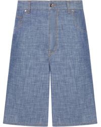 Fendi - Light Chambray Bermuda Shorts - Lyst