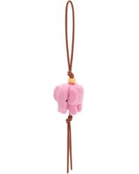 Loewe - Elephant Pendant In Felt And Calfskin - Lyst
