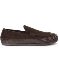 Loewe - X Paula's Ibiza Rio Suede And Raffia Loafers - Lyst