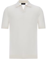 Nome G - Silk V-Neck Polo Shirt - Lyst