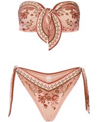 Zimmermann - Bikini With Aster Scarf Detail - Lyst