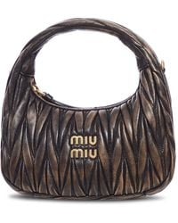 Miu Miu - Borsa hobo wander in nappa matelassÉ - Lyst
