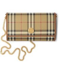 Burberry - Check Wallet With Chain ??shoulder Strap - Lyst